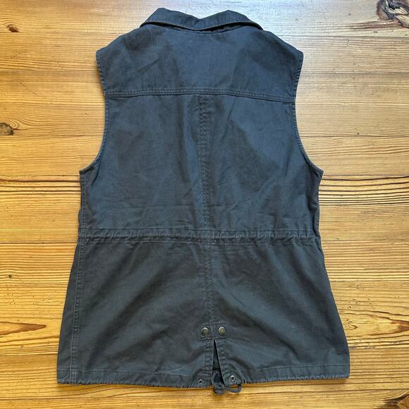 Per Se gray full zip snap high collar cargo utility vest SIZE L - Picture 4 of 4